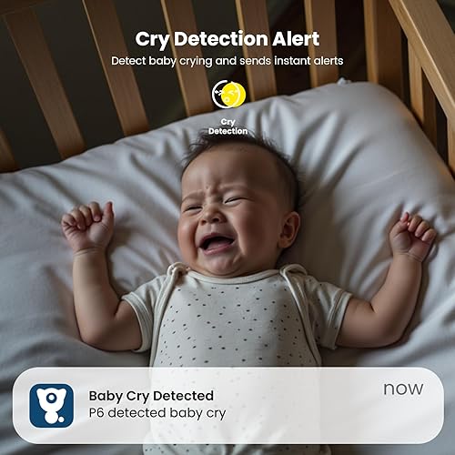 Miniatura 5 de litokam Cámara de seguridad 2K 4MP para interiores, monitor de bebé WiFi 5G2.4G con cámara y audio, cámara para mascotas, detección de