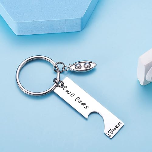 Miniatura 4 de LParkin Two Peas In a Pod Friendship Gifts Funny Keychain Set BFF Friends Keychains Sister Gift Set of 2