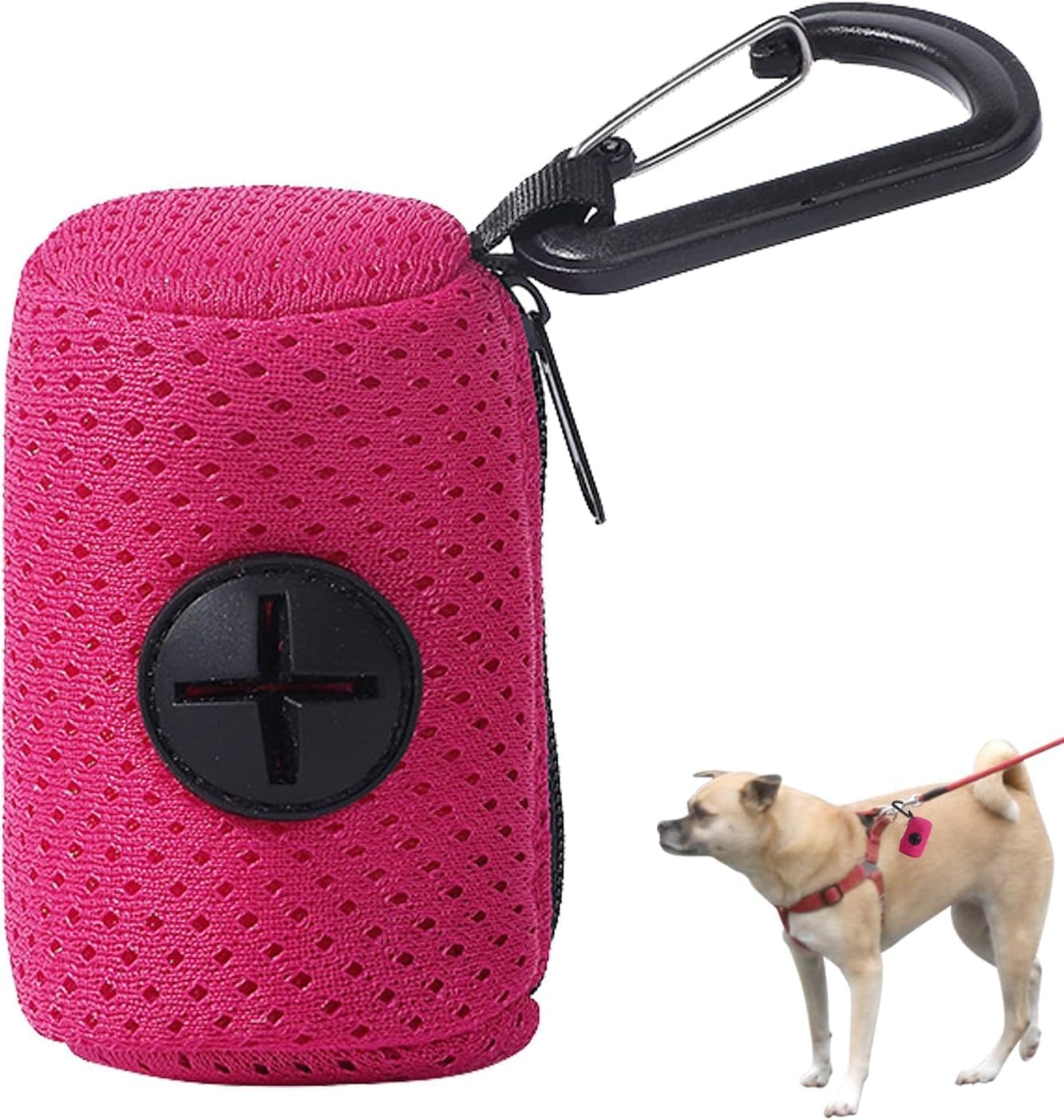 うんちバッグディスペンサー | メッシュ生地のリードアタッチメント ドギーバッグホルダー ジッパー付き,大容量犬バッグディスペンサー