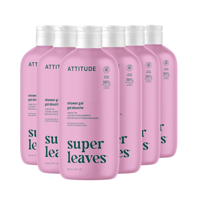 Sabonete líquido corporal BIO SPECTRA ATTITUDE Coco e Frutas Silvestres, 473 mL, Pacote com 6