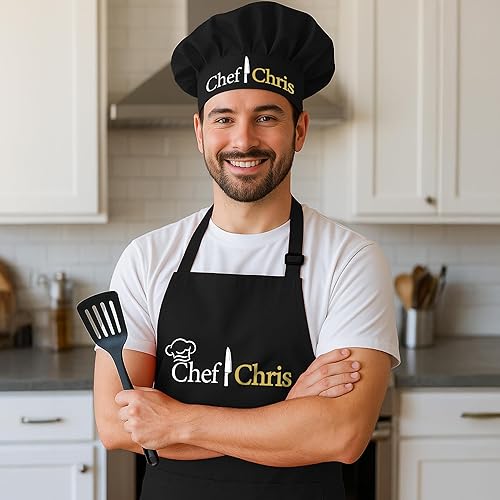 Miniatura 2 de Delantal de chef para hombres, mujeres, delantales personalizados para adultos para mujeres y hombres, regalos personalizados para hornear,