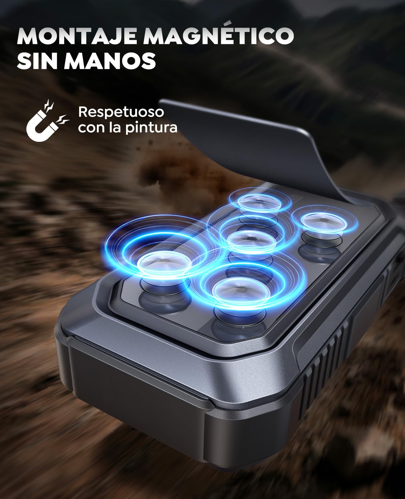 TREKURE TK60 Arrancador de Coches 7000A, Arrancador de Baterías de Coche con Boost(hasta 9,0L de Gas y 8,5L de Diésel), Panel Magnético Frontal, Luz LED de Panel Completo 4 en 1 y Mango de Apertura