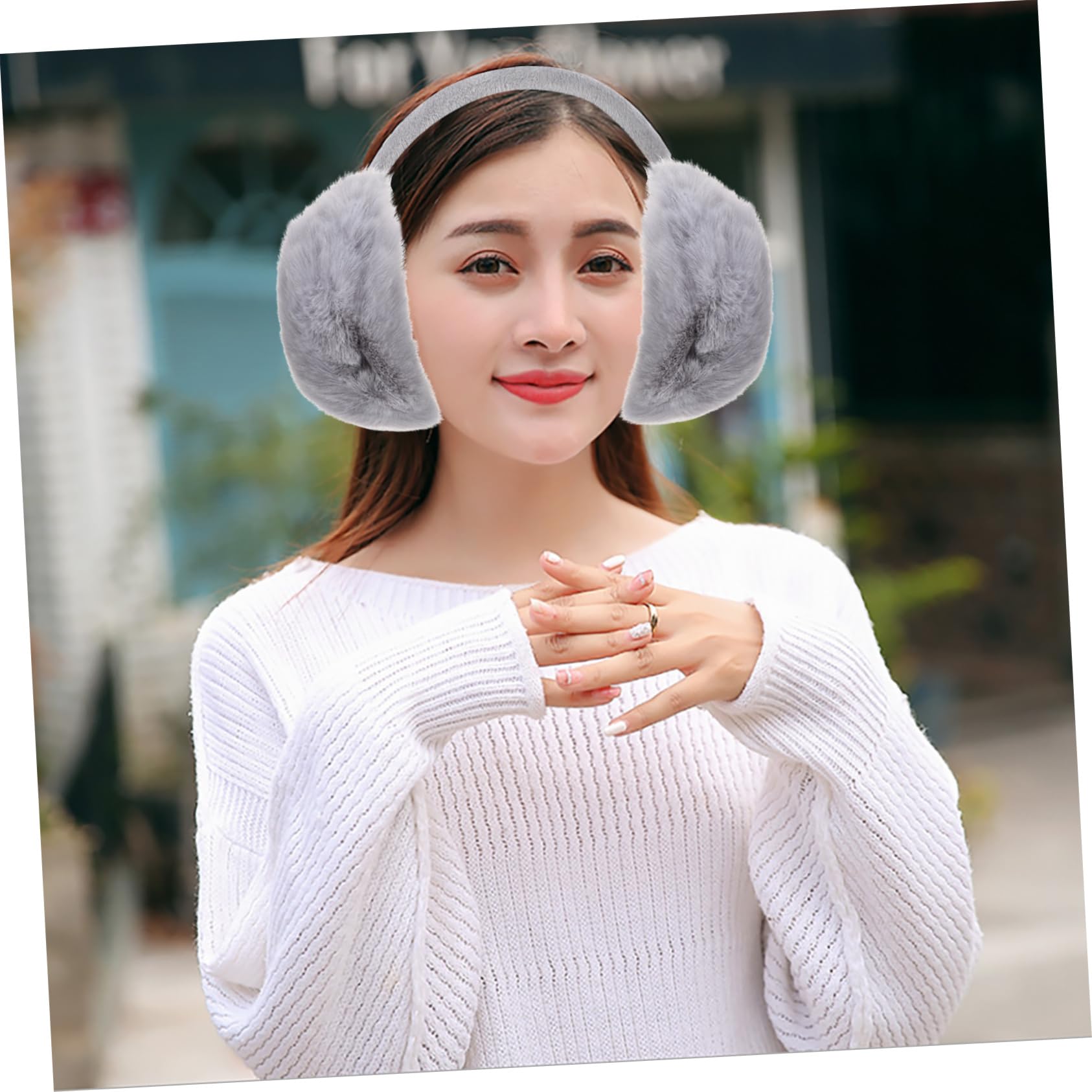 SOIMISS 4piezas Orejeras Plegables De Moda Para Mujer Calentadores De Oídos De Flanela Accesorio De Invierno y Cómodo Para Actividades