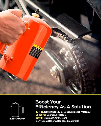 Miniatura 2 de InoKraft Rociador rojo sin aerosol G1 - Botella de pulverización a presión para pulverizador de pintura de resistencia industrial, no corrosivo,