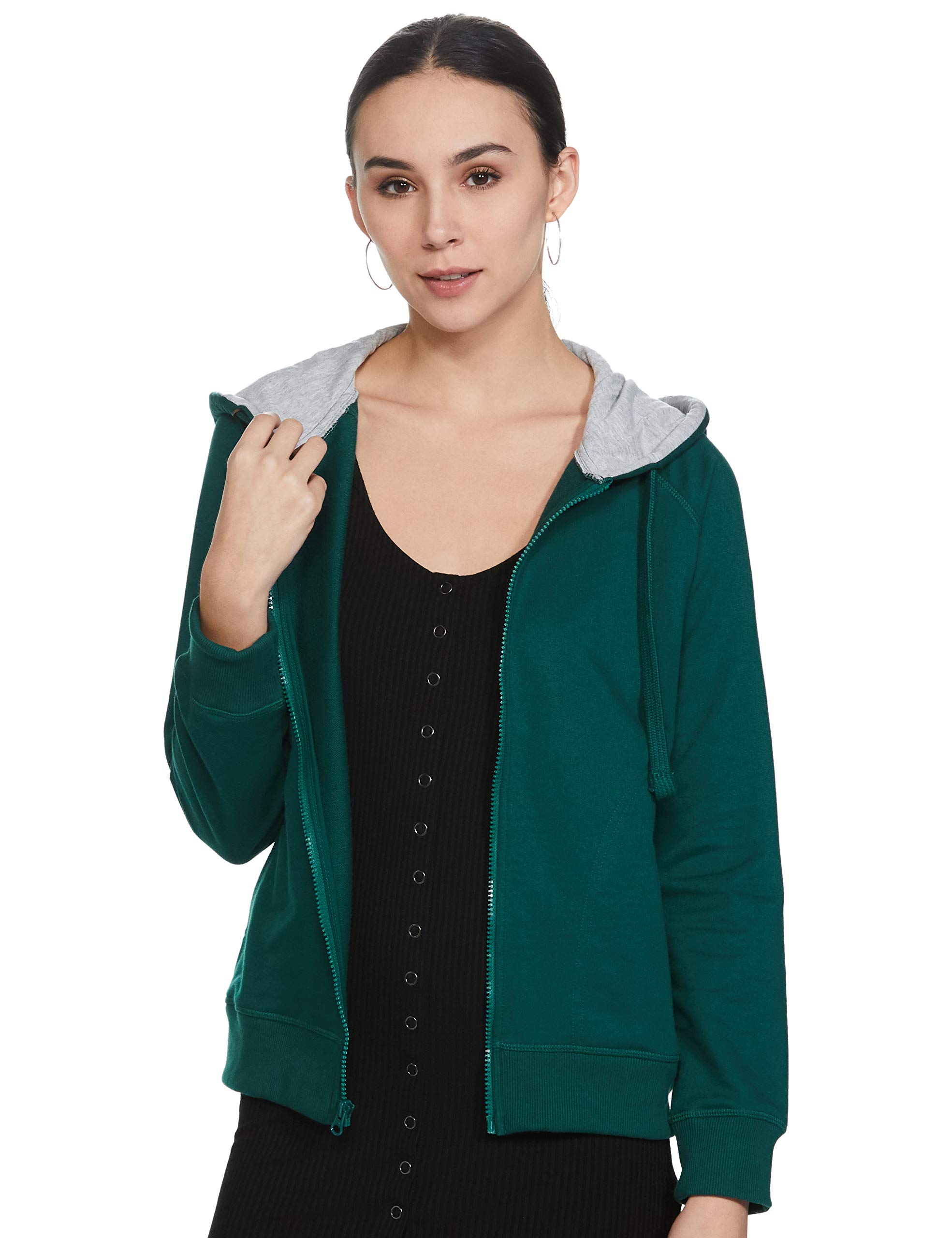 amazon brand - symbol Women's Solid Regular Fit Long Sleeve Hooded Terry Sweatshirt-picture-25