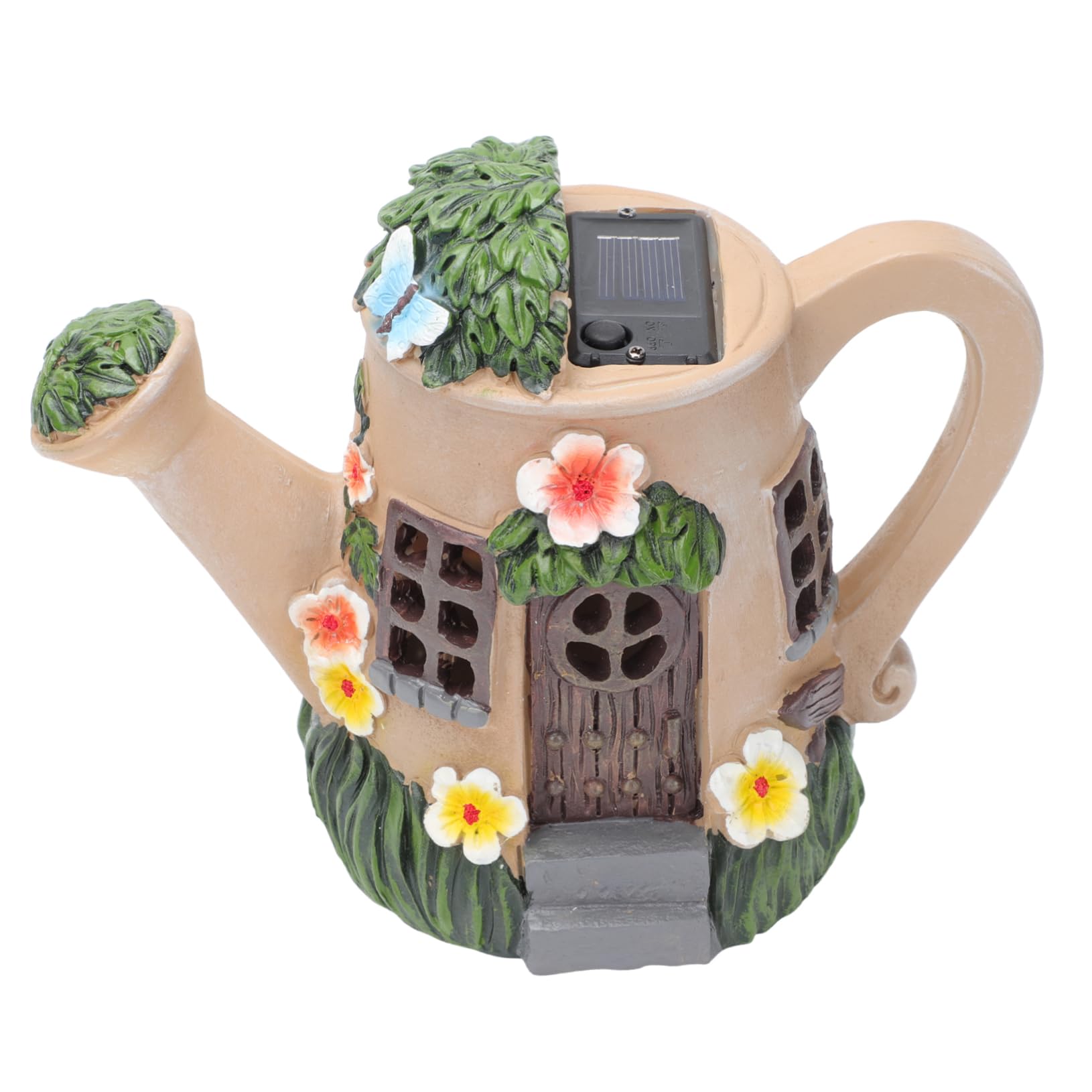 VANZACK Solar Watering Decorative Resin Craft Luminous Scene Adornment Small Spray Bottle Desktop Ornament