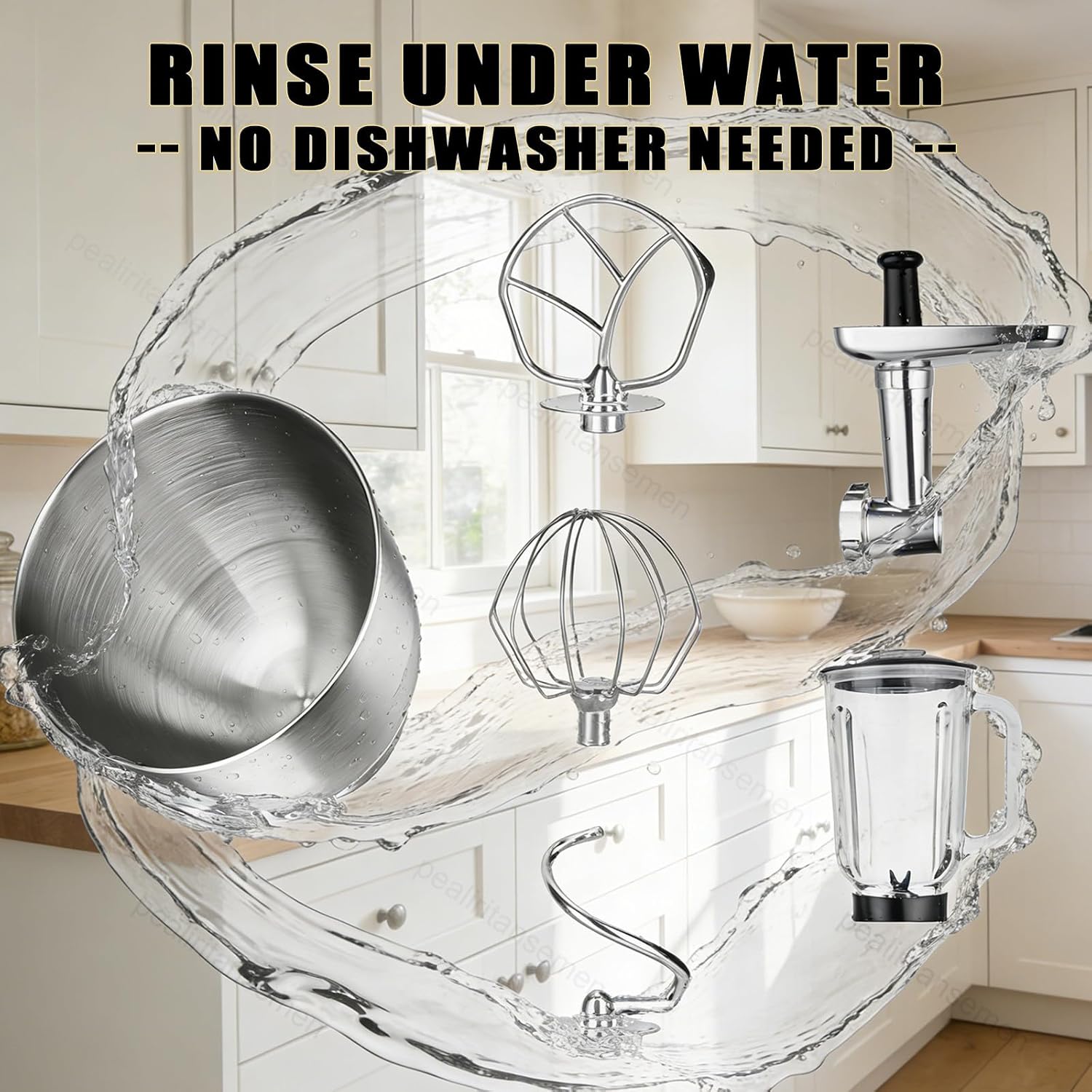1900W Stand Mixer 5-In-1, 5.5L Electric Tilt-Head Food Mixer with Stainless Steel Bowl, Meat Grinder And Juice Blender, Household Dough Mixer, Powerful Motor for Heavy Dough
