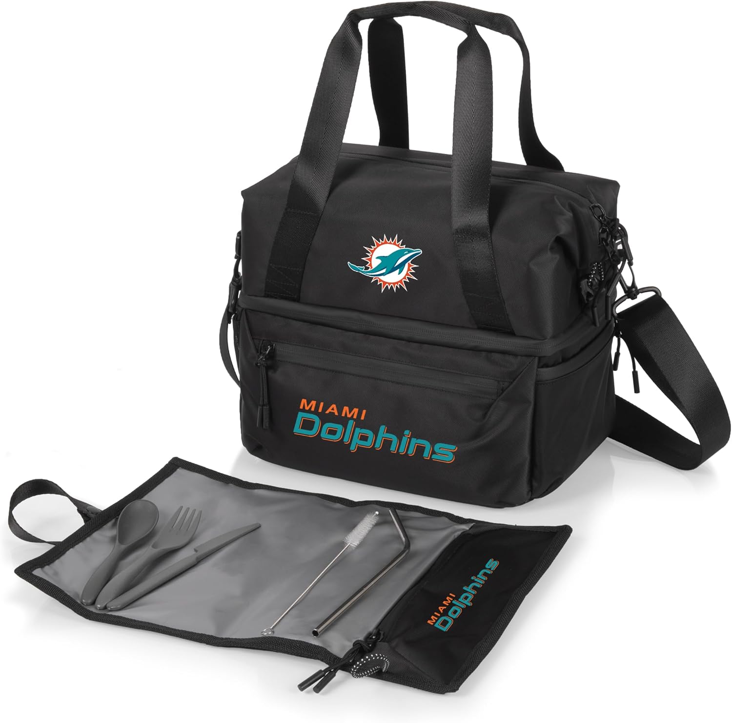 PICNIC TIME NFL unisex-adult NFL Tarana Lunch Bag Cooler with Utensil Set, Lunch Box made of Recycled Material