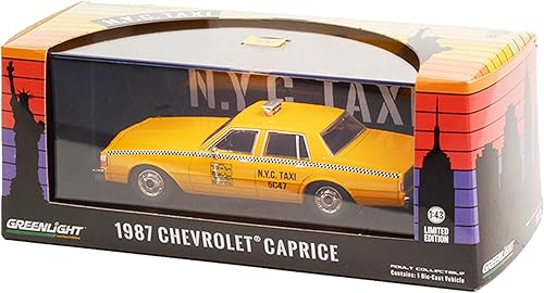 Miniatura 3 de 1987 Chevy Caprice Yellow N.Y.C. Taxi (Nueva York) 143 modelo de auto fundido a presión por Greenlight 86611