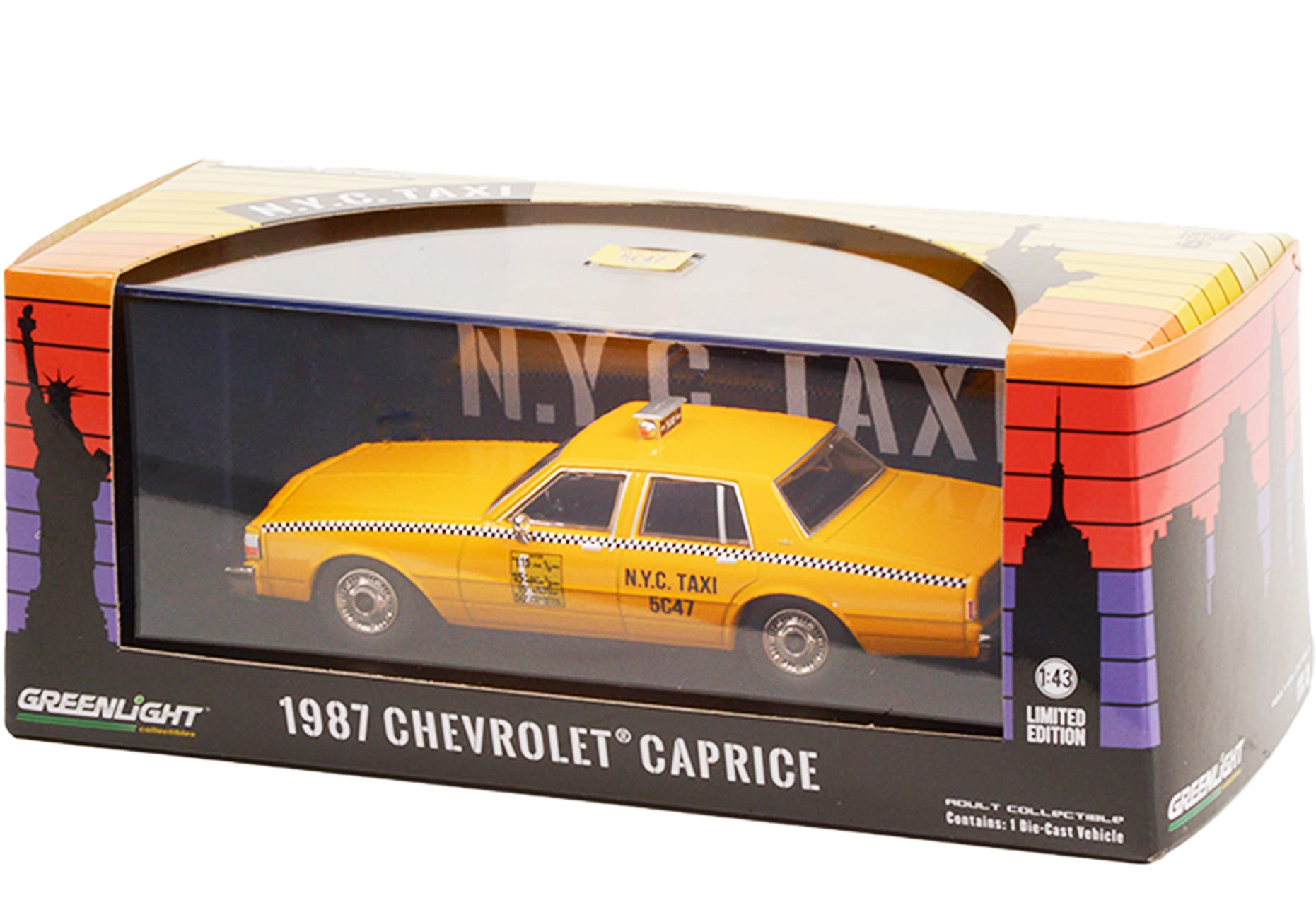 1987 Chevy Caprice Yellow N.Y.C. Taxi (New York City) 1/43 Diecast