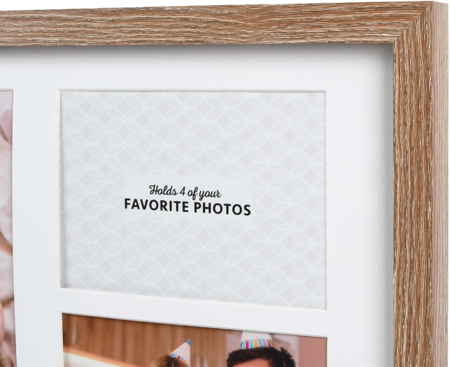 Prinz 4-Opening Enjoy The Little Things Collage Picture Frame 28" X 13" Displays Three 5x7 and One 8x10 Photos, Brown