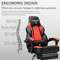 Vista 5 de Shintenchi Gaming Chair with Footrest, Massage Lumbar Support, Height Adjustment, and 360° Swivel Seat. Ergonomic Design for Gaming