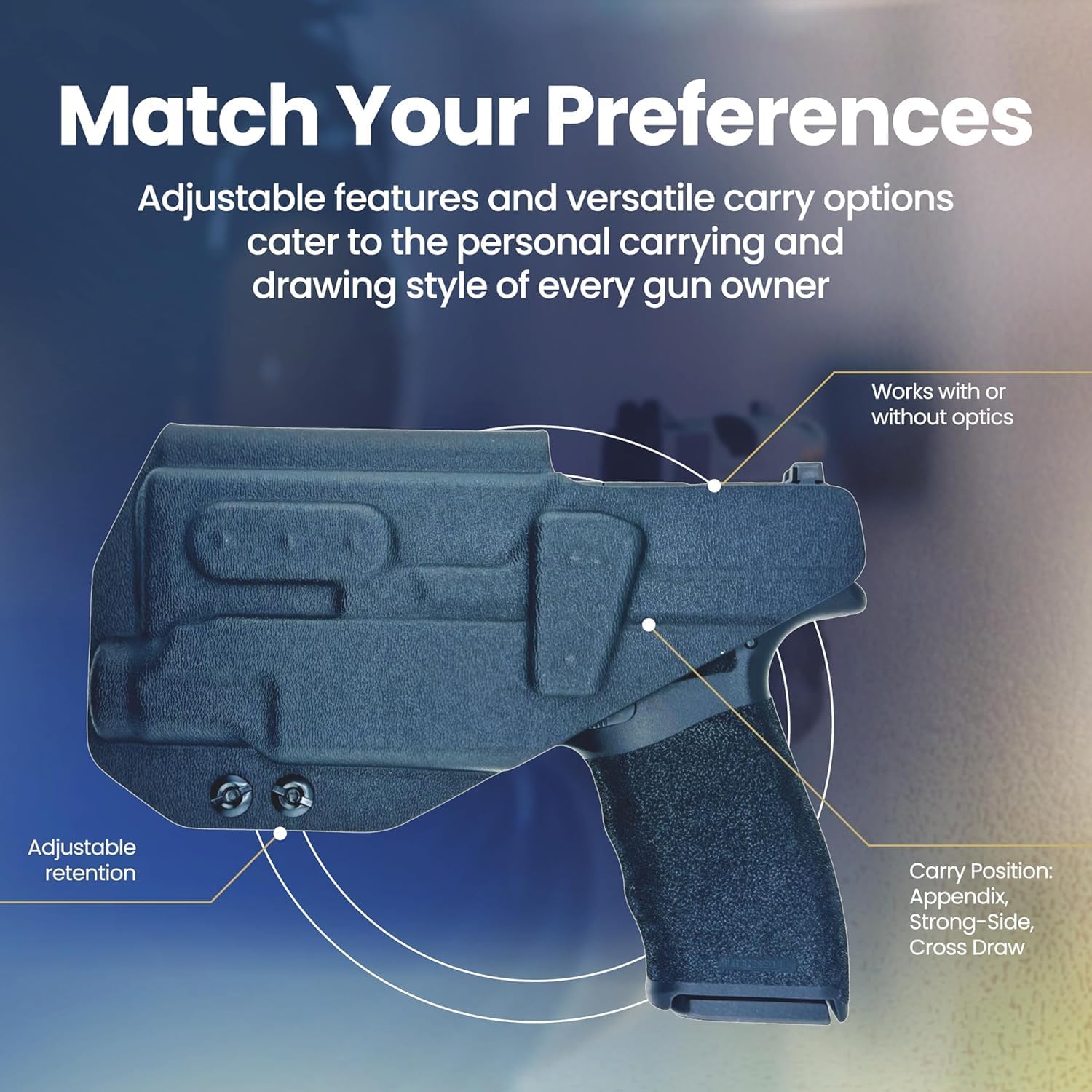IWB Kydex Holster Compatible with Springfield Hellcat Pro with TLR-7 Sub - Optic Ready, Adjustable Cant & Retention - Inside Waistband Concealed Carry - USA