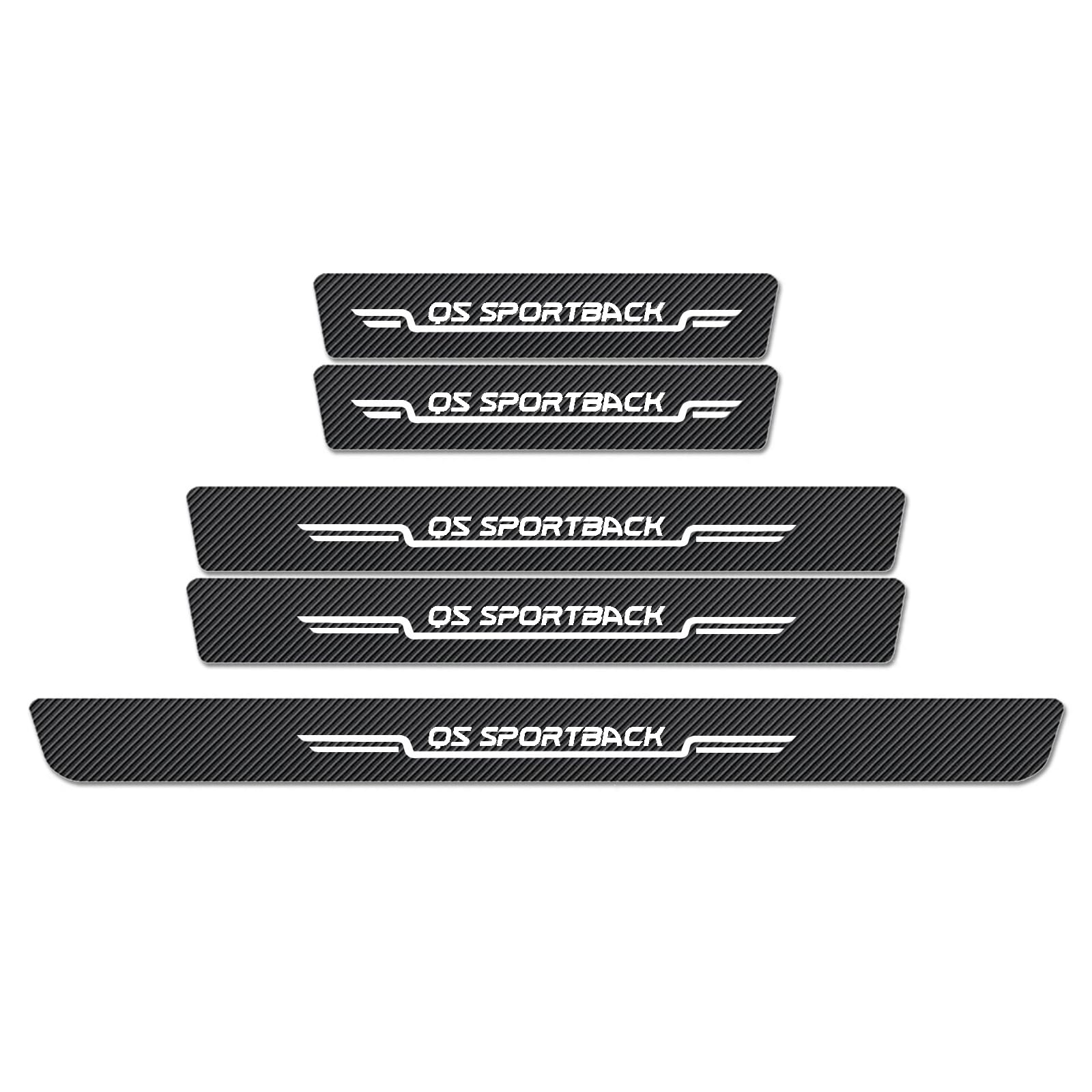 Wxh97f Normal Car Door Sill Protector Scuff Plates For Q5 Sportback, Carbon Fibre Effect Door Step Guard, Rear Boot Bumper Strip, Self-Adhesive Anti-Scratch Protection Sticker
