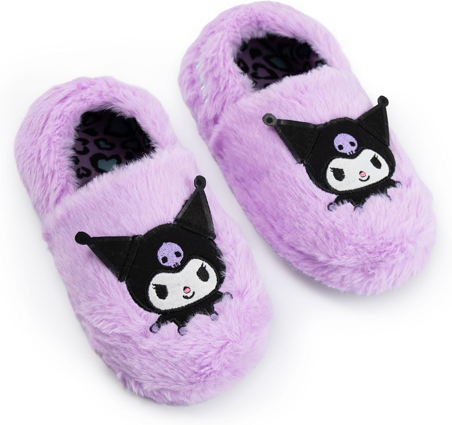 Hello Kitty Kuromi Girls Purple Slip On Loafer Slippers | Fluffy Indoor Footwear for Kids | Cartoon Character Comfort | Girls' House Shoes for Relaxation & Play Merch - 2 UK Child