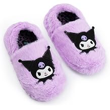 Hello Kitty Kuromi Girls Purple Slip On Loafer Slippers | Fluffy Indoor Footwear for Kids | Cartoon Character Comfort | Girls' House Shoes for Relaxation & Play Merch