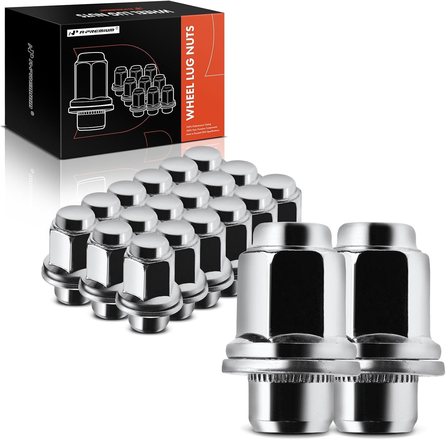 A-Premium M12-1.50 Wheel Lug Nuts Compatible with Toyota Camry RAV4 Prius Corolla Chrysler Sebring Lexus RX330 RX350 RX400h Front and Rear 20-PC Set