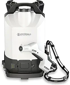 EvaClean Protexus Cordless Battery Powered Electrostatic Backpack Sprayer, 16.8V Rechargeable, 2.25-Gallon, 60-Micron Nozzle, 4Ft Hose - Commercial Disinfectant and Sanitizer - 23,000 Sq Ft Coverage