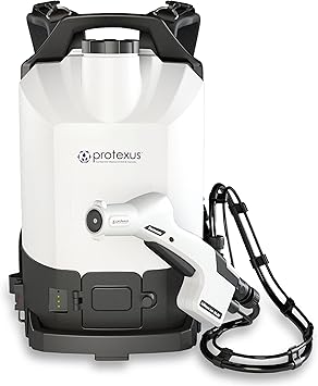 EvaClean Protexus Cordless Battery Powered Electrostatic Backpack Sprayer, 16.8V Rechargeable, 2.25-Gallon, 60-Micron Nozzle, 4Ft Hose - Commercial Disinfectant and Sanitizer - 23,000 Sq Ft Coverage