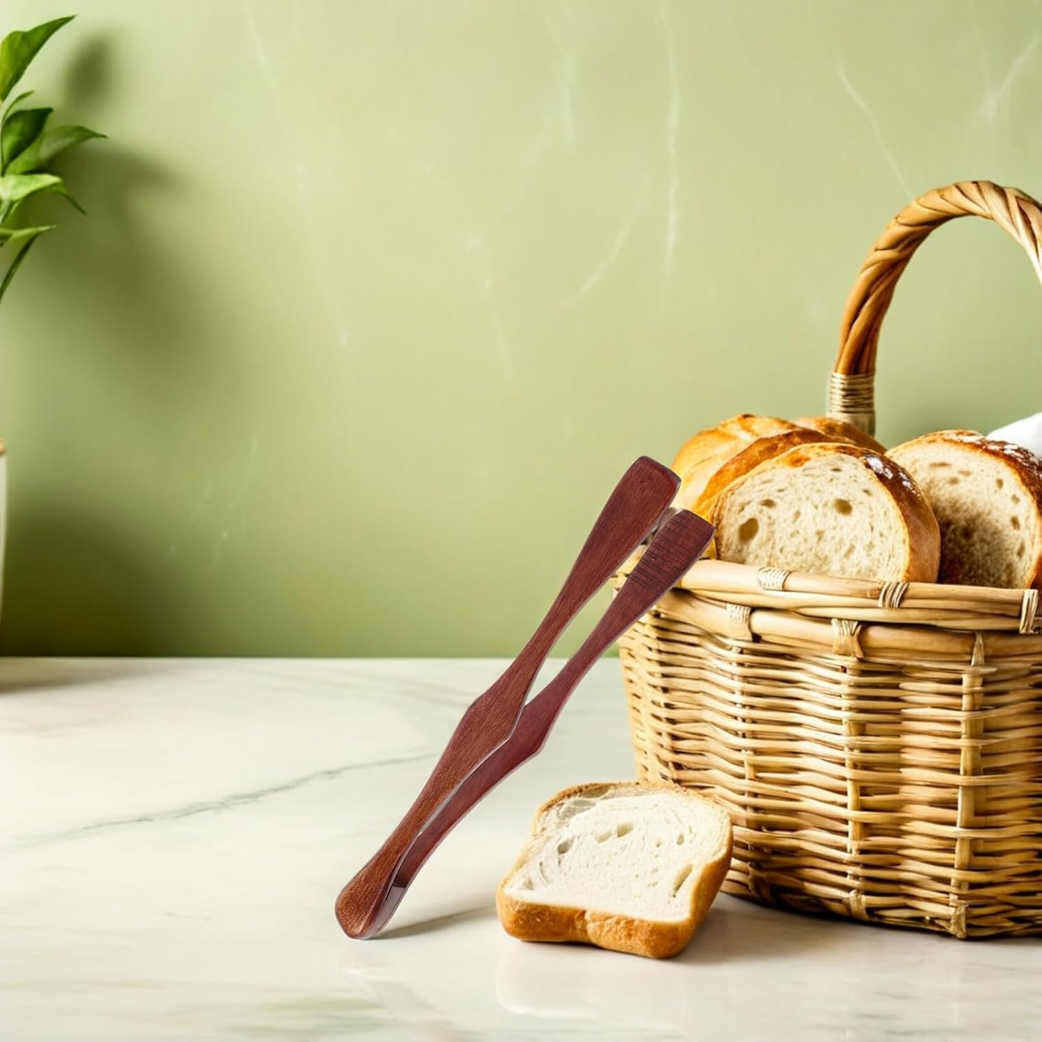 Wooden Kitchen Tongs for Steak Grilling and Frying Coffee