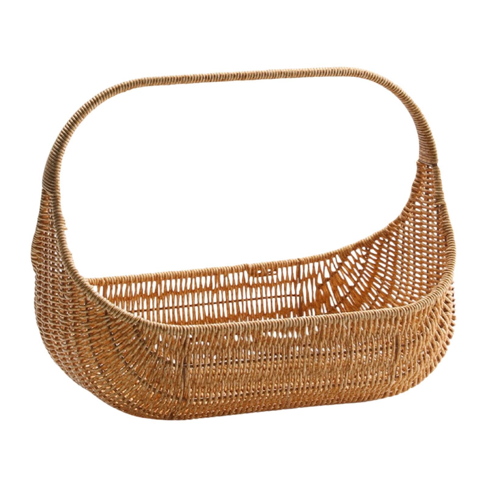 Panier organisateur robuste en PP imitation rotin lavable et facile à transporter