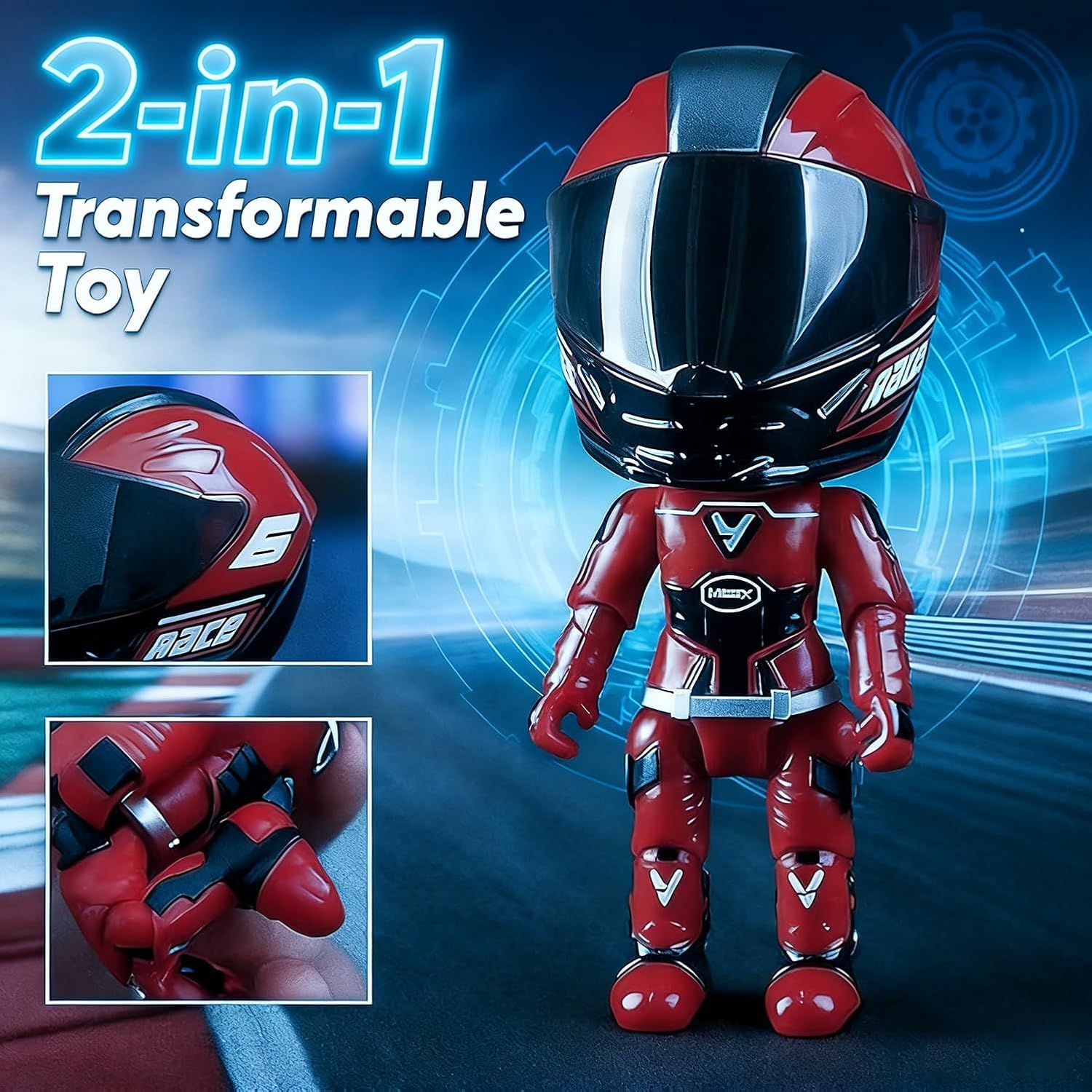 Figura De Casco Transformable – Mini Figura De Acción De Motociclista Con Articulaciones Móviles, Coleccionable De Aleación Y ABS
