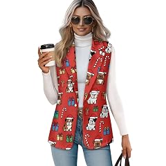Christmas Waistcoat Vest for Women Lightweight Womens Suit Vest for Casual Party Breathable Womens Suit Jacket