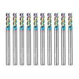 WEXWE Tools Carbide End Mills,DLC Coating CNC Mill Bits for Aluminum, Magnesium Alloys, Composite Materials, 3 Flute, 1/8 Shank（1/8