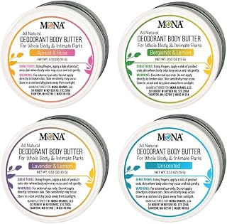 Travel Size All Natural Whole Body Deodorant Cream for Women & Men | For Private Parts | Aluminum & Baking Soda Free | (4-PK Travel Size Combo (0.53 Oz each), Natural Scents)