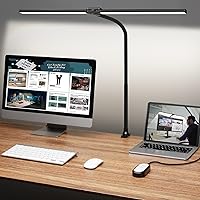 Vista 1 de ShineTech Lámpara LED de escritorio, luz ultra ancha de arquitecto de doble cabezal de 31.5 pulgadas con abrazadera, 50 modos de iluminación