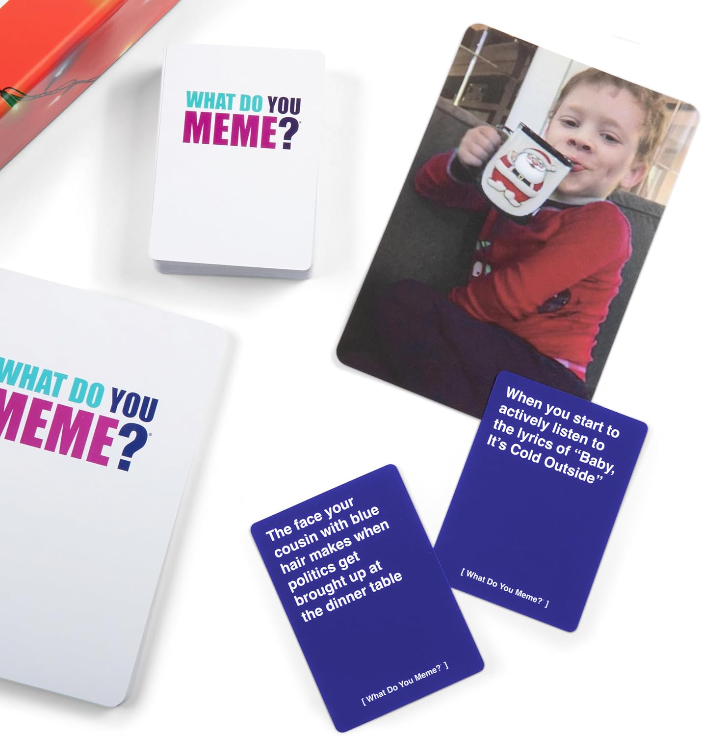 What Do You Meme? Holiday Family Edition by Relatable, Holiday Games Travel Pack, Christmas Party Game, Includes 30 Photo Cards and 120 Caption Cards Holiday Expansion thumbnail 5