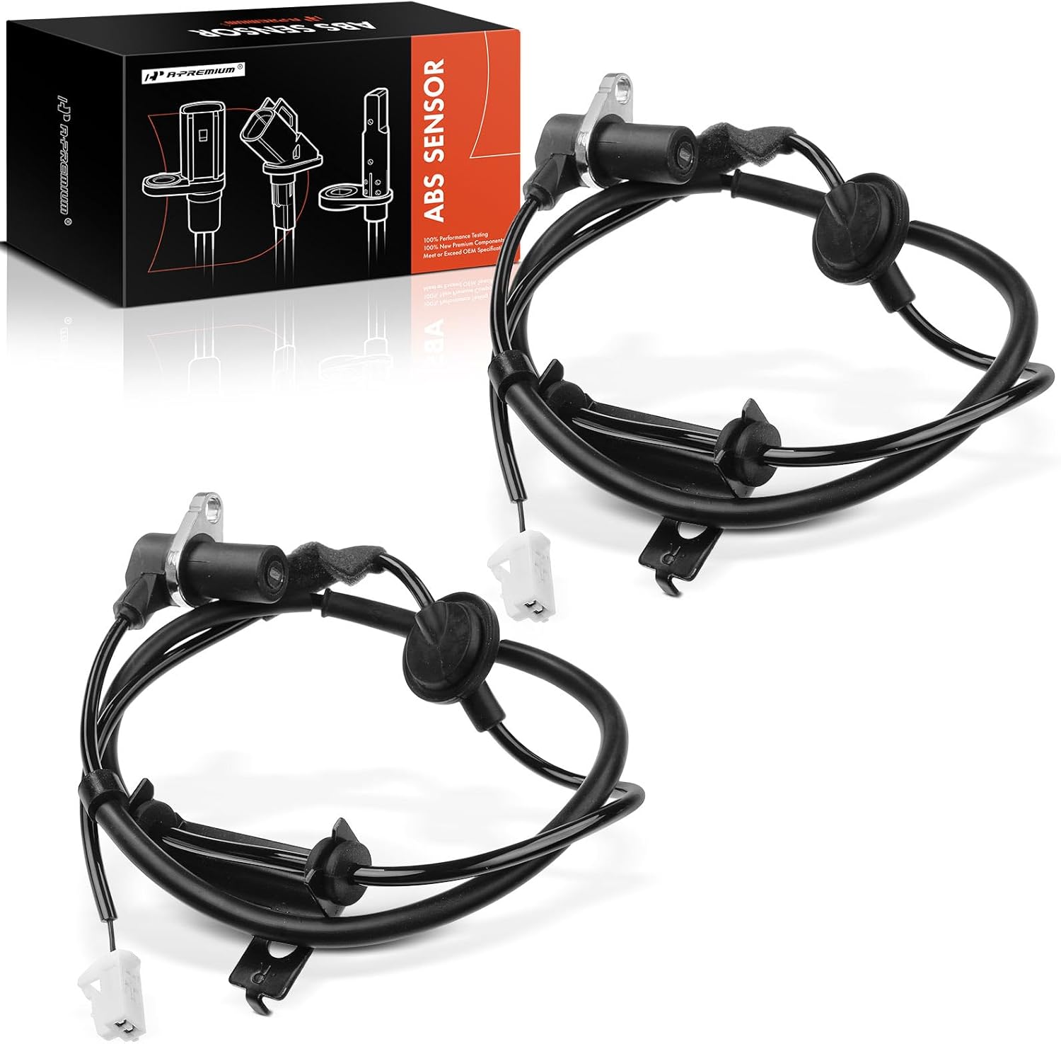 A-Premium ABS Wheel Speed Sensor Compatible with Hyundai Models - Santa Fe 2001-2006 - Rear Driver & Passenger Side, 2-PC Set, Replace# 95660-26000