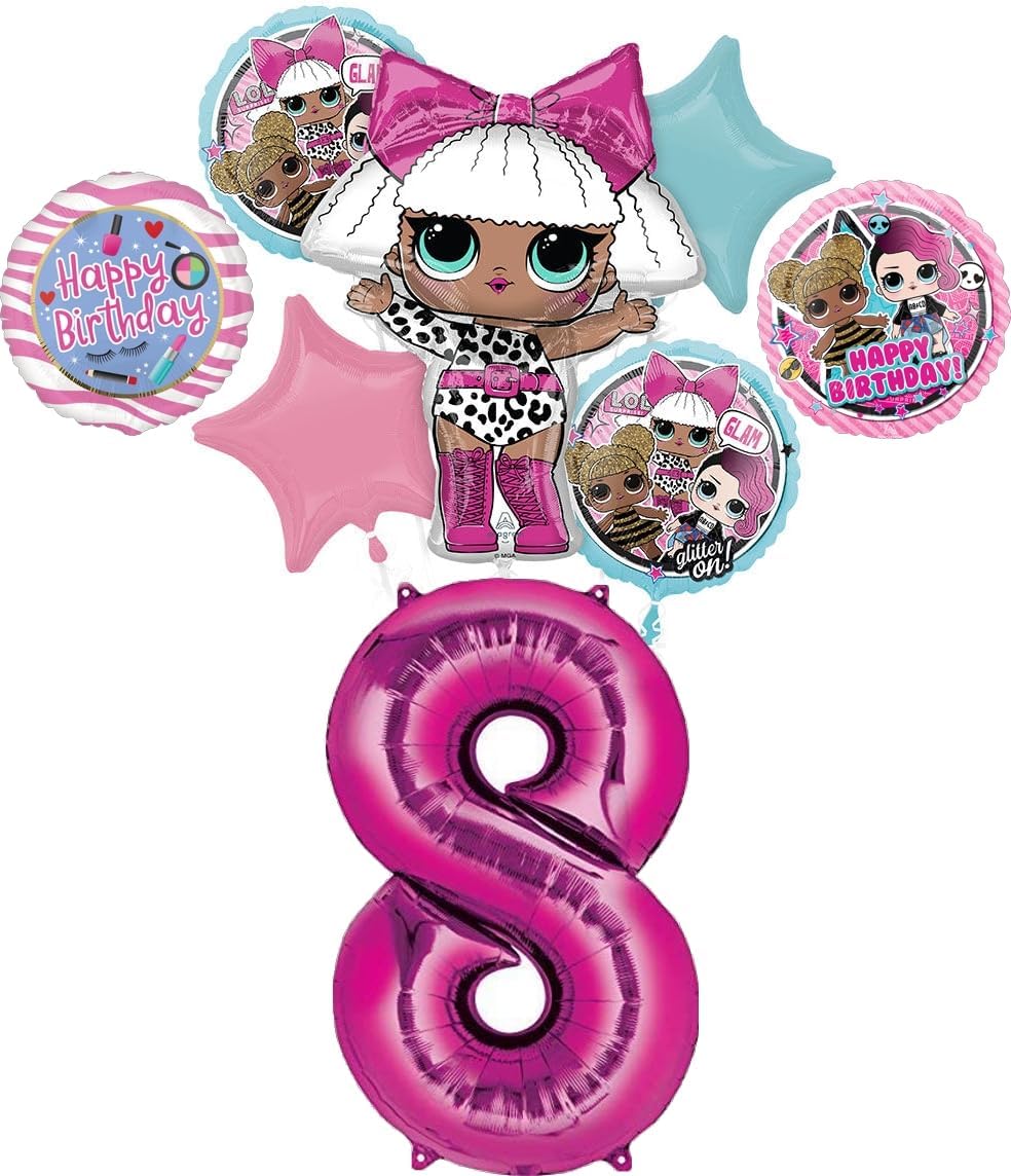 LOL Surprise 8th Birthday Party Supplies Balloon Bouquet Decorations
