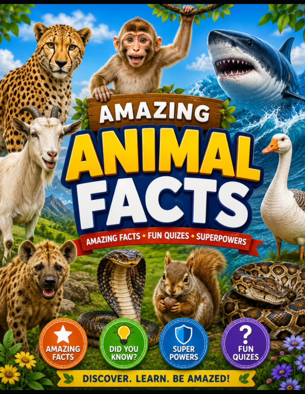 Amazing Animal Facts: 100 Incredible Facts, Fun Quizzes & Animal Superpowers for Kids Ages 6–10