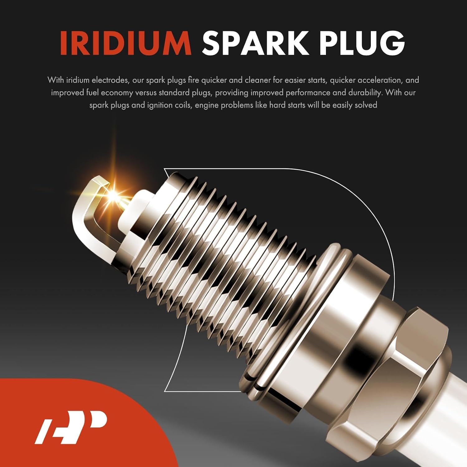 A-Premium Ignition Coil Pack and Iridium Spark Plugs Compatible with Acura TSX 2004 2005 2006 2007 2008, 2.4L, Red Set of 4