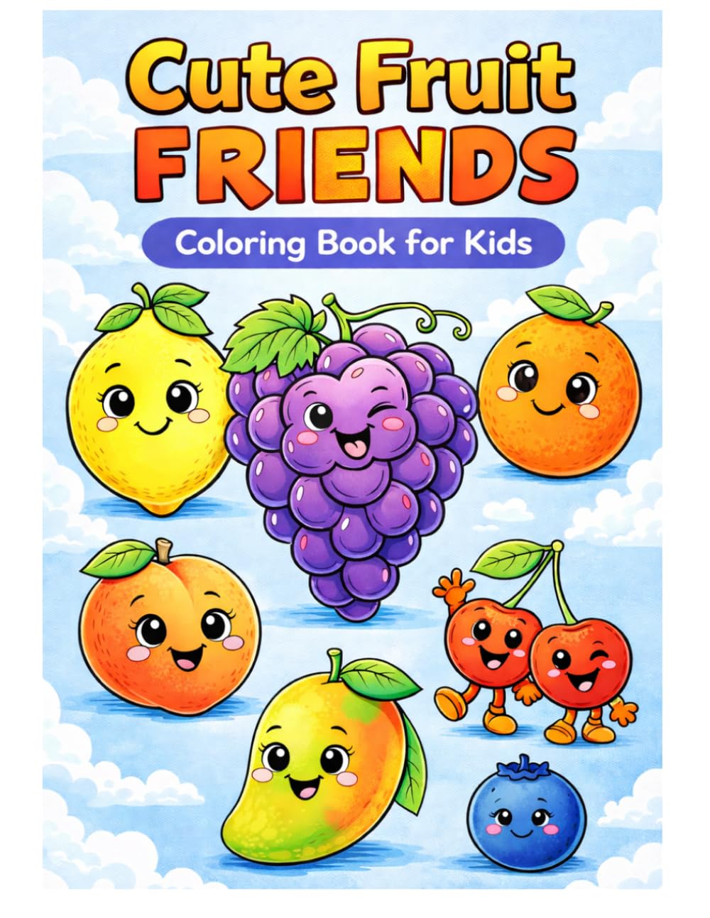 Cute Fruit Friends: Coloring Book for Kids