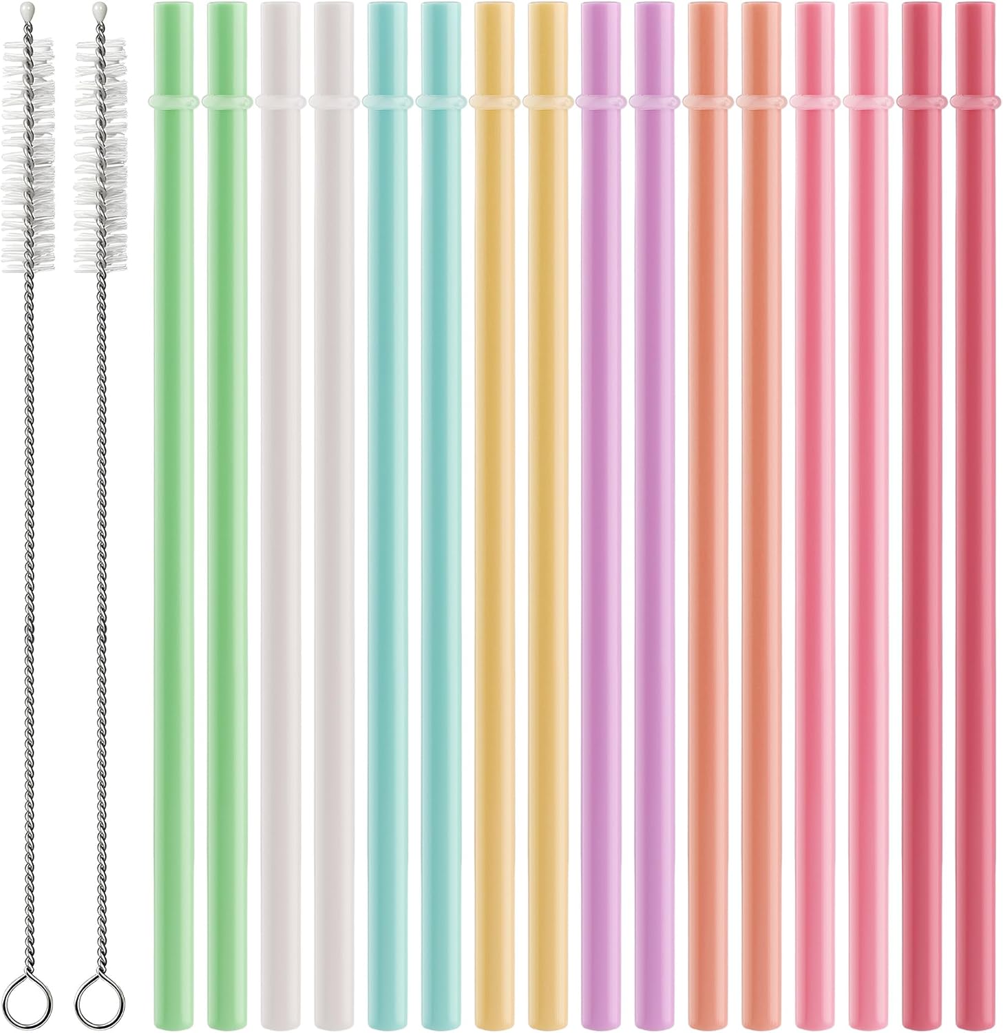 10.5" Plastic Replacement Straws for 30oz Tumbler Cup-16PCS