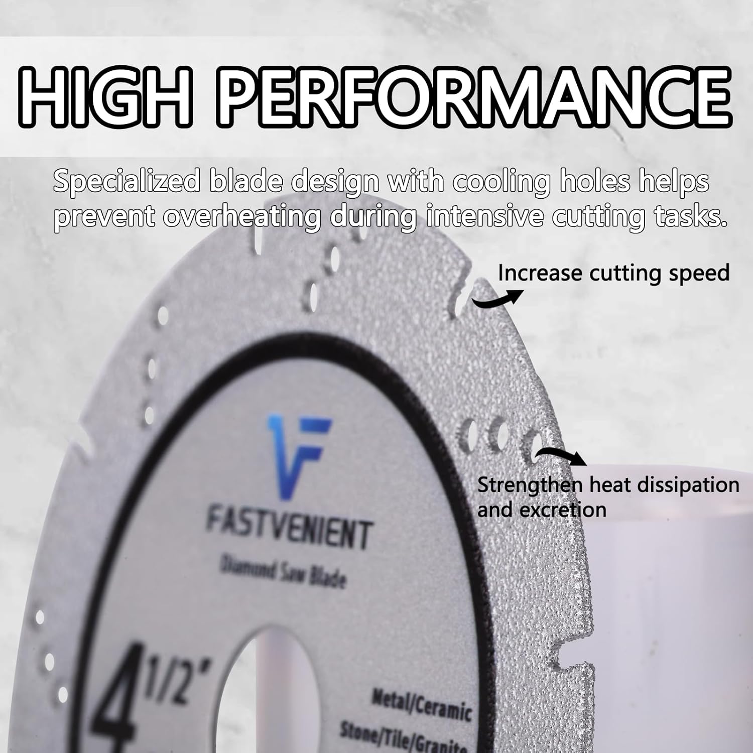 5PCS 4-1/2" Diamond Multi-Purpose Saw Blades - Heavy - Duty Angle Grinder Discs: Ideal for Cutting Marble, Quartz, Stone, Tile and Metal.