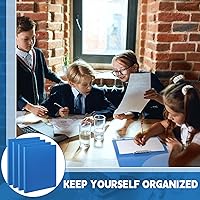 Vista 4 de Teling Paquete de 8 carpetas de abrazadera sin perforaciones sin anillos con clip de metal y cubiertas de polietileno, abrazadera flexible