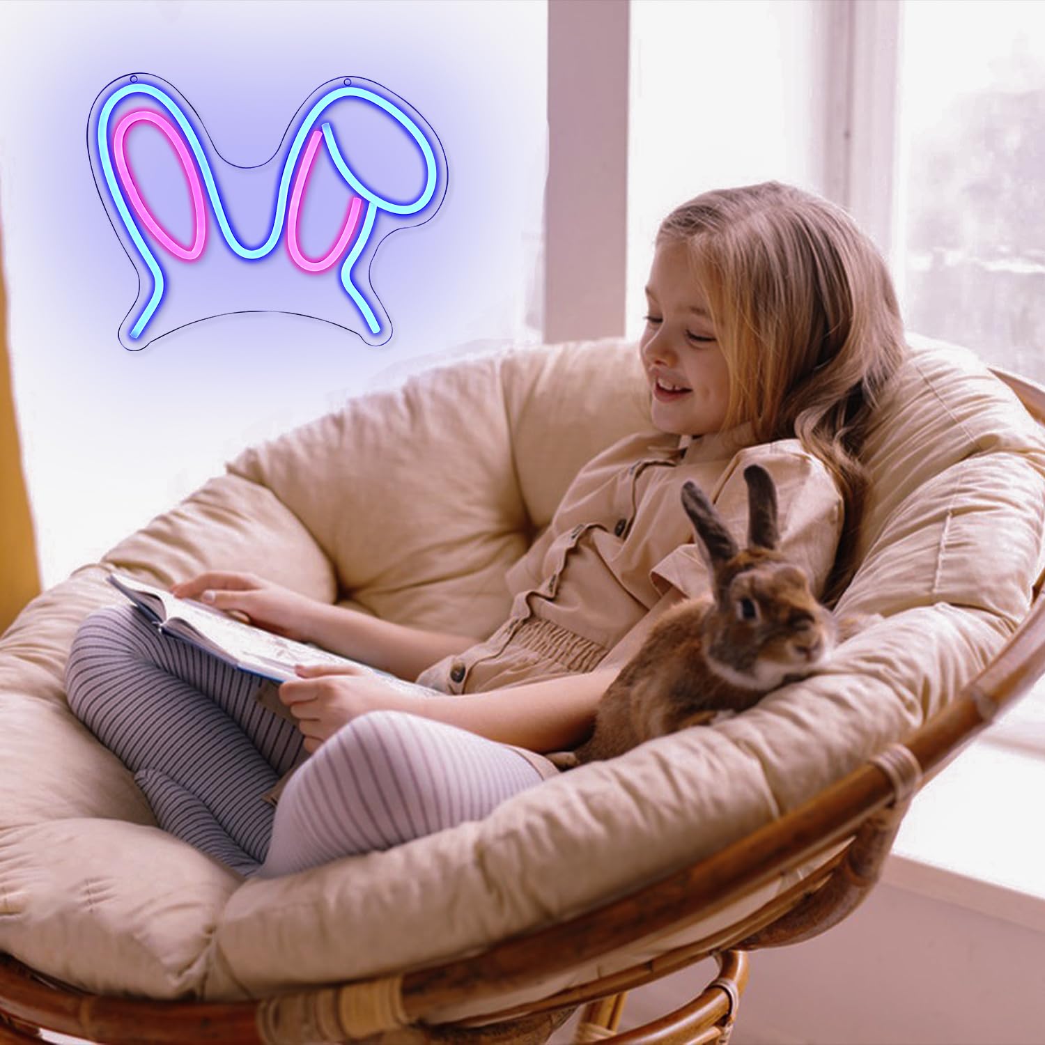 Amazon.co.jp: LMSIGNLY イースターバニー ネオンサイン - ピンク