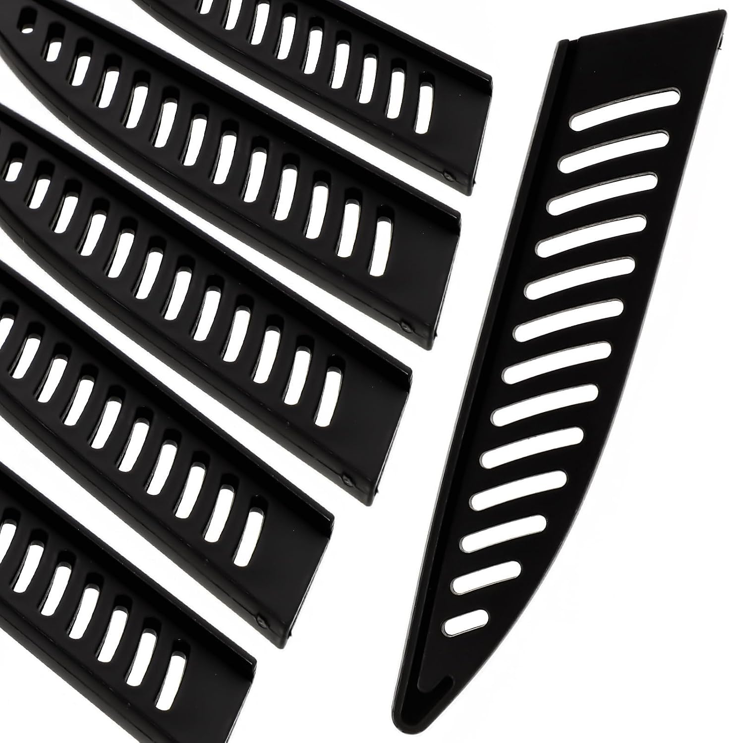 Xmas 6pcs PP Fruit Cutter Protective Sleeve, Black Knife Cover