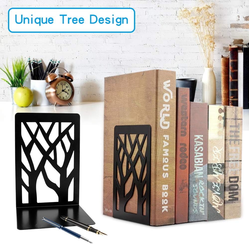 Book Ends, Bookends Heavy Duty, INNÔPLUS Book End Holder For Shelves, Metal Bookend (Black 1 - View #2