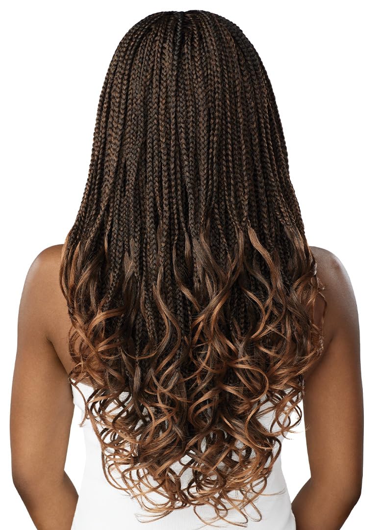 Outre - 4x4 Lace Front Wig - MIDDLE PART FRENCH CURL BOX BRAIDS 26" (1B OFF BLACK)