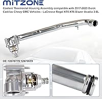 Vista 3 de MITZONE Coolant Thermostat Housing Assembly compatible with 2017-2023 Buick Cadillac Chevy GMC Vehicles - LaCrosse Regal XT5 XT6 Blazer Acadia 3.6L
