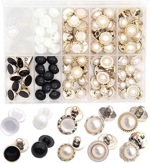 100 PCS Resin Sewing Decorative Buttons Set in Storage Box Faux Pearl Buttons for Crafting, Sewing, Replacement, Knitting Sweaters, Handmade Crafts （10 Styles）