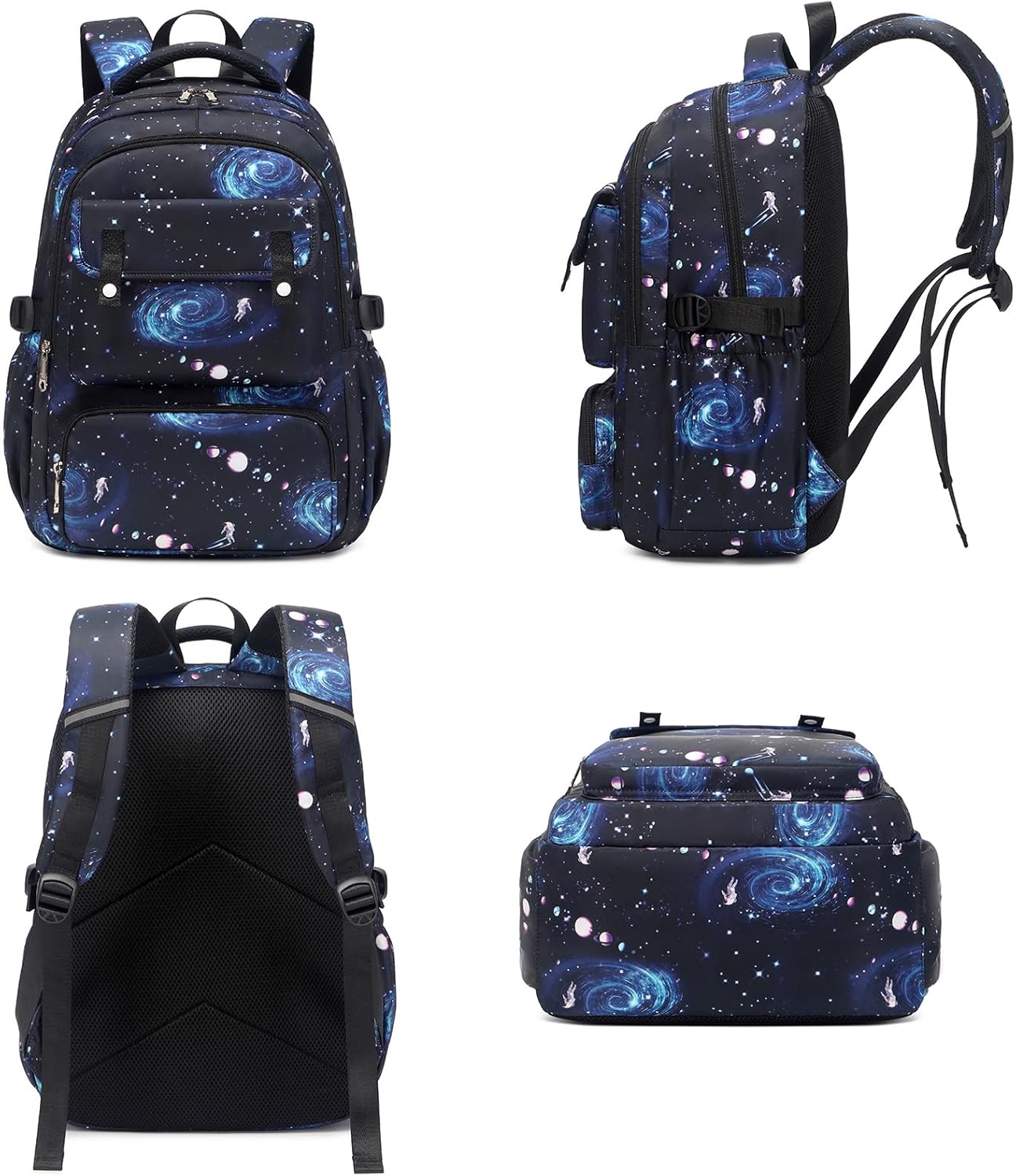 Createy Boys Backpack, Galaxy Backpack for Boys Kids School Bags Elementary Bookbags Primary School Backpack with Lunch Box and Pencil Case