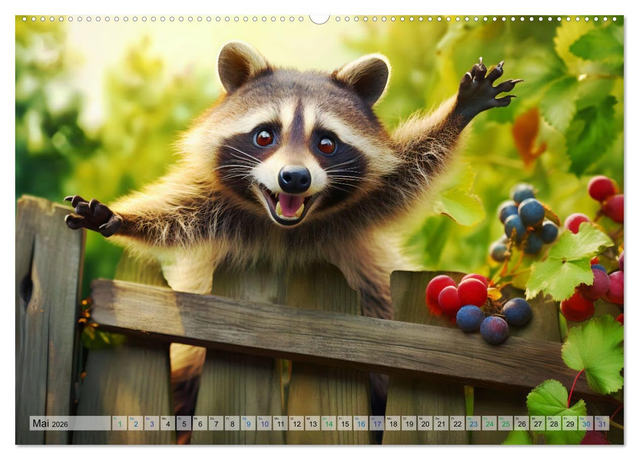Wilde Nachbarn - Tierisches Treiben im Gartenparadies! (hochwertiger Premium Wandkalender 2026 DIN A2 quer), Kunstdruck in Hochglanz: Spaß im Grünen - Tiere auf Tour im Garten! (CALVENDO Tiere)