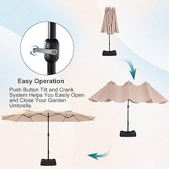 Parasol Double Face Rectangulaire 4,5 M Avec Manivelle Pour Extérieur ,orange - Parasol