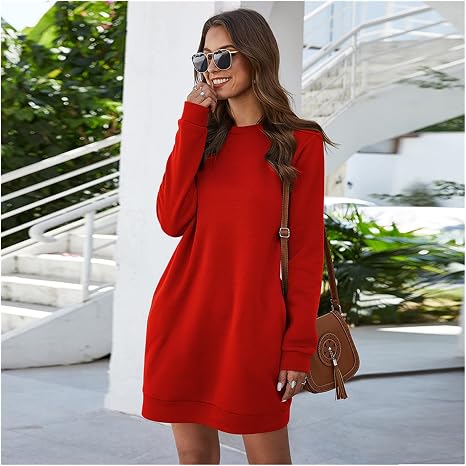 Loose Pocket Women Mini Dress 