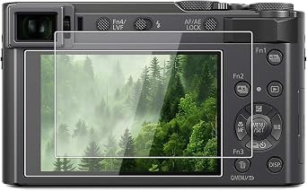 فيلم زجاج مقوى من كينوكو لهاتف باناسونيك ZS200 ZS220 TZ200 TZ220 TX2 فيلم شفاف للغاية لهاتف باناسونيك ZS200/ZS220/TZ200/TZ220/TX2 واقي شاشة خالٍ من الفقاعات/مضاد للخدش، عبوة من قطعتين